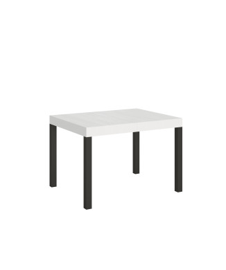 Table Everyday pieds anthracite D.90 - Table extensible 70x110/194 cm Frêne Blanc Everyday pieds anthracite