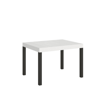 Table Everyday pieds anthracite D.90 - Table extensible 70x110/194 cm Frêne Blanc Everyday pieds anthracite