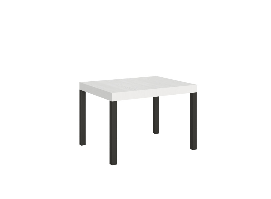 Table Everyday pieds anthracite D.90 - Table extensible 70x110/194 cm Frêne Blanc Everyday pieds anthracite