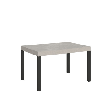 Table Everyday pieds anthracite D.90 - Table extensible 90X120/224 cm Frêne Blanc Everyday pieds anthracite