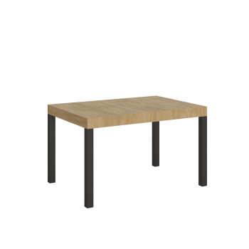 Table Everyday pieds anthracite D.90 - Table extensible 90x120/380 cm Frêne Blanc Everyday pieds anthracite