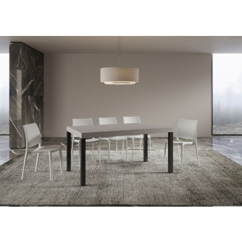 Table Everyday pieds anthracite D.90 - Table extensible 90x160/264 cm Frêne Blanc Everyday pieds anthracite