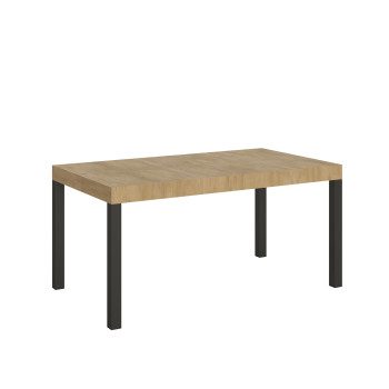 Table Everyday pieds anthracite D.90 - Table extensible 90x160/264 cm Frêne Blanc Everyday pieds anthracite