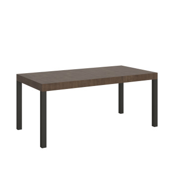 Table Everyday pieds anthracite D.90 - Table extensible 90x180/284 cm Frêne Blanc Everyday pieds anthracite