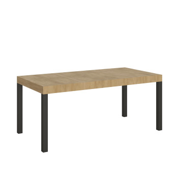Table Everyday pieds anthracite D.90 - Table extensible 90x180/440 cm Frêne Blanc Everyday pieds anthracite