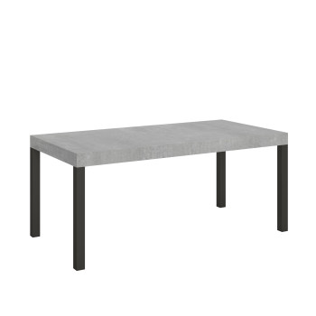 Table Everyday pieds anthracite D.90 - Table extensible 90x200/304 cm Frêne Blanc Everyday pieds anthracite