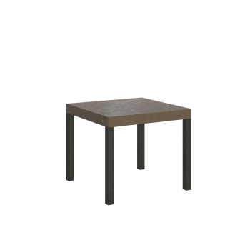 Table Everyday pieds anthracite D.90 - Table extensible 90x90/246 cm Frêne Blanc Everyday pieds anthracite
