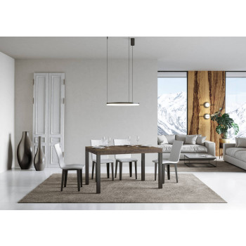 Table Everyday Premium pieds anthracite D.90 - Table extensible 90X140/244 cm Everyday Premium Frêne Blanc pieds anthracite