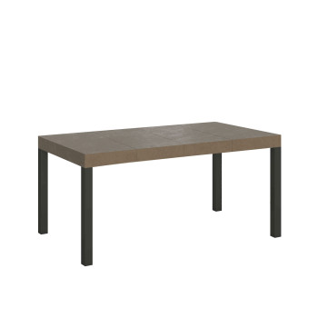 Table Everyday Premium pieds anthracite D.90 - Table extensible 90X140/244 cm Everyday Premium Frêne Blanc pieds anthracite