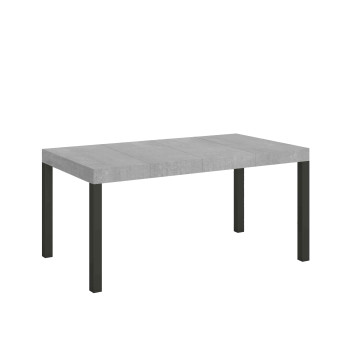 Table Everyday Premium pieds anthracite D.90 - Table extensible 90X140/244 cm Everyday Premium Frêne Blanc pieds anthracite