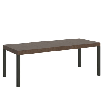 Table Everyday Premium pieds anthracite D.90 - Table extensible 90x160/264 cm Everyday Premium Frêne Blanc pieds anthracite