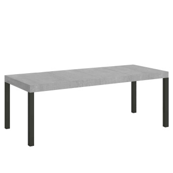 Table Everyday Premium pieds anthracite D.90 - Table extensible 90x180/440 cm Everyday Premium Frêne Blanc pieds anthracite
