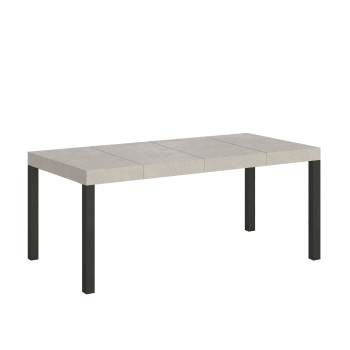 Table Everyday Premium pieds anthracite D.90 - Table extensible 90x90/246 cm Everyday Premium Frêne Blanc pieds anthracite