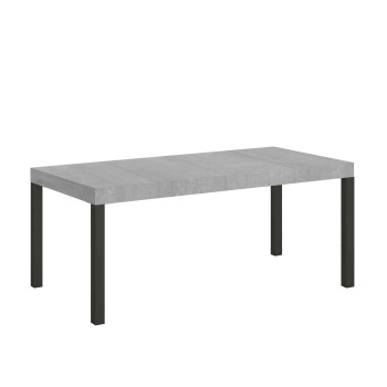 Table Everyday Premium pieds anthracite D.90 - Table extensible 90x90/246 cm Everyday Premium Frêne Blanc pieds anthracite
