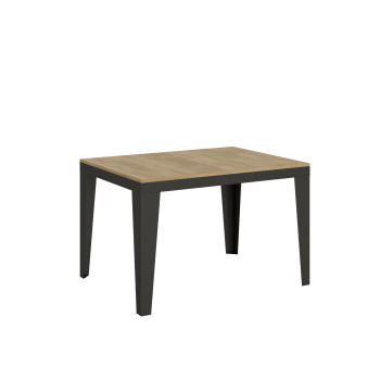 Table Flame Evolution avec pieds et structure anthracite D.90 - Table extensible 120/224x90 cm Flame Evolution frêne blanc avec structure et pieds anthracite