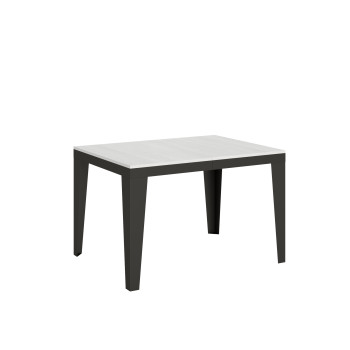 Table Flame Evolution avec pieds et structure anthracite D.90 - Table extensible 120/224x90 cm Flame Evolution frêne blanc avec structure et pieds anthracite