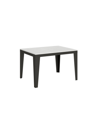Table Flame Evolution avec pieds et structure anthracite D.90 - Table extensible 120/380x90 cm Flame Evolution frêne blanc avec structure et pieds anthracite