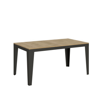 Table Flame Evolution avec pieds et structure anthracite D.90 - Table extensible 160/264x90 cm Flame Evolution frêne blanc avec structure et pieds anthracite