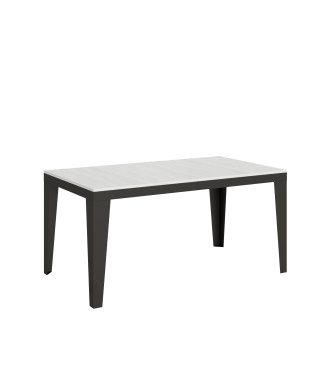 Table Flame Evolution avec pieds et structure anthracite D.90 - Table extensible 160/264x90 cm Flame Evolution frêne blanc avec structure et pieds anthracite