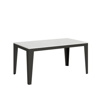 Table Flame Evolution avec pieds et structure anthracite D.90 - Table extensible 160/264x90 cm Flame Evolution frêne blanc avec structure et pieds anthracite