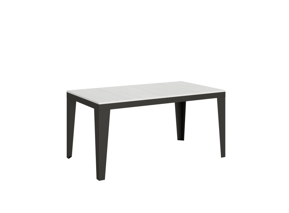 Table Flame Evolution avec pieds et structure anthracite D.90 - Table extensible 160/264x90 cm Flame Evolution frêne blanc avec structure et pieds anthracite