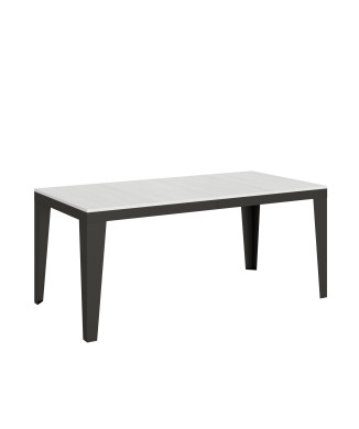 Table Flame Evolution avec pieds et structure anthracite D.90 - Table extensible 180/284x90 cm Flame Evolution frêne blanc avec structure et pieds anthracite