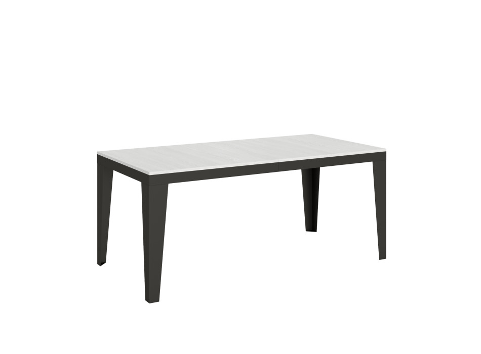 Table Flame Evolution avec pieds et structure anthracite D.90 - Table extensible 180/284x90 cm Flame Evolution frêne blanc avec structure et pieds anthracite