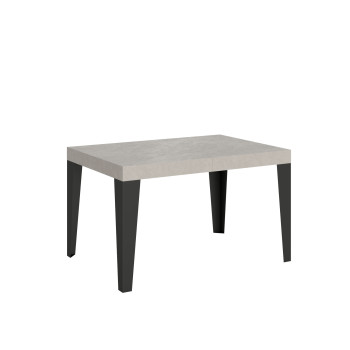 Table Flame pieds anthracite D.80 - Table extensible 120/204x80 cm Frêne blanc Flame pieds anthracite