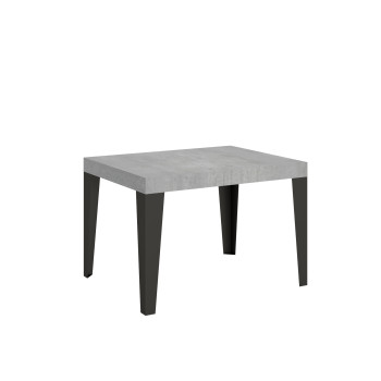 Table Flame pieds anthracite D.80 - Table extensible 120/204x80 cm Frêne blanc Flame pieds anthracite