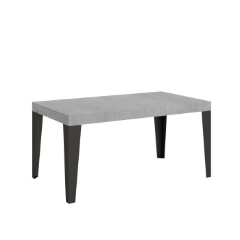 Table Flame pieds anthracite D.80 - Table extensible 160/244x80 cm Frêne blanc Flame pieds anthracite