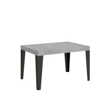 Table Flame pieds anthracite D.90 - Table extensible 120/224x90 cm Frêne blanc Flame pieds anthracite