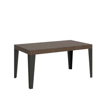 Table Flame pieds anthracite D.90 - Table extensible 160/420x90 cm Frêne blanc Flame pieds anthracite