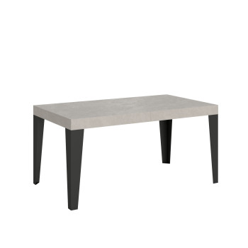 Table Flame pieds anthracite D.90 - Table extensible 160/420x90 cm Frêne blanc Flame pieds anthracite