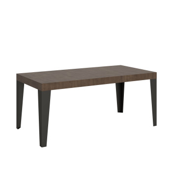 Table Flame pieds anthracite D.90 - Table extensible 180/284x90 cm Frêne blanc Flame pieds anthracite