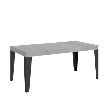 Table Flame pieds anthracite D.90 - Table extensible 180/284x90 cm Frêne blanc Flame pieds anthracite