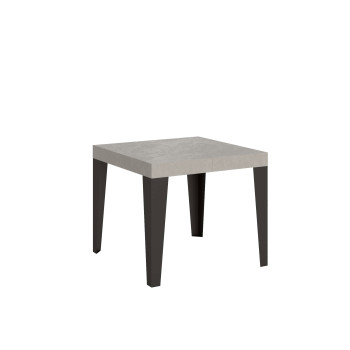 Table Flame pieds anthracite D.90 - Table extensible 90/246x90 cm Frêne blanc Flame pieds anthracite