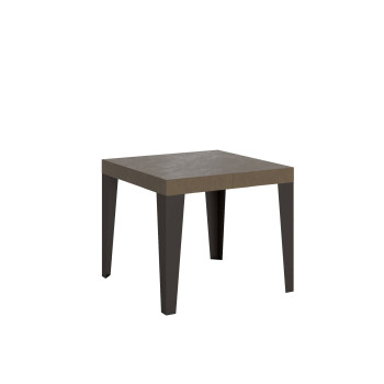Table Flame pieds anthracite D.90 - Table extensible 90/246x90 cm Frêne blanc Flame pieds anthracite