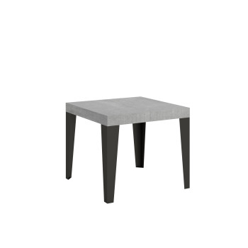 Table Flame pieds anthracite D.90 - Table extensible 90/246x90 cm Frêne blanc Flame pieds anthracite