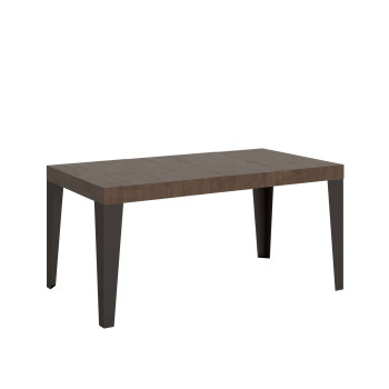 Table Flame Premium pieds anthracite D.90 - Table extensible 120/224x90 cm Flame Premium frêne blanc pieds anthracite
