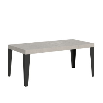 Table Flame Premium pieds anthracite D.90 - Table extensible 120/224x90 cm Flame Premium frêne blanc pieds anthracite