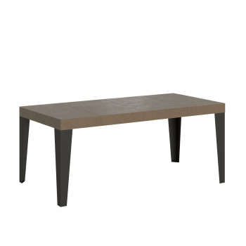 Table Flame Premium pieds anthracite D.90 - Table extensible 120/224x90 cm Flame Premium frêne blanc pieds anthracite