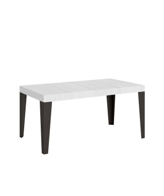 Table Flame Premium pieds anthracite D.90 - Table extensible 130/234x90 cm Flame Premium frêne blanc pieds anthracite