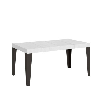 Table Flame Premium pieds anthracite D.90 - Table extensible 130/390x90 cm Flame Premium frêne blanc pieds anthracite