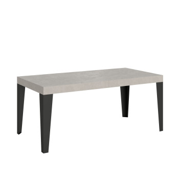 Table Flame Premium pieds anthracite D.90 - Table extensible 180/284x90 cm Flame Premium frêne blanc pieds anthracite
