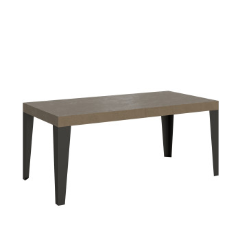 Table Flame Premium pieds anthracite D.90 - Table extensible 180/440x90 cm Flame Premium frêne blanc pieds anthracite