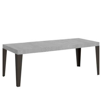 Table Flame Premium pieds anthracite D.90 - Table extensible 180/440x90 cm Flame Premium frêne blanc pieds anthracite