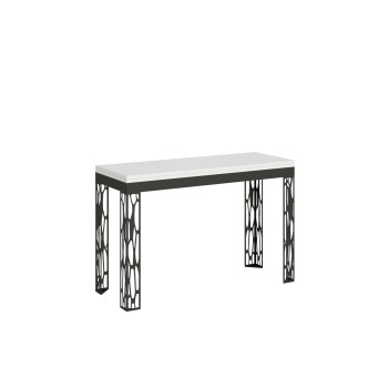 Table double pliante Ghibli en chêne naturel avec cadre anthracite - 120/200 x 45/90 cm