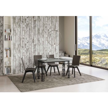 Table double Ghibli - 120x45/90 cm Table pliante double Ghibli en chêne naturel avec cadre anthracite