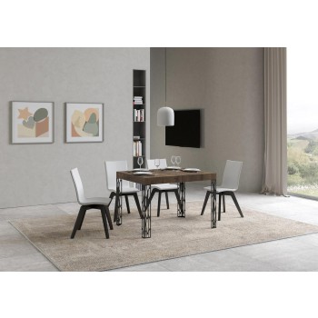 Table Ghibli - Table extensible 70x110/194 cm Ghibli Frêne blanc Cadre anthracite