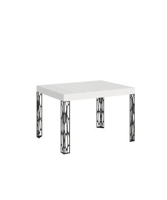 Table Ghibli - Table extensible 80x120/204 cm Ghibli Frêne blanc Cadre anthracite